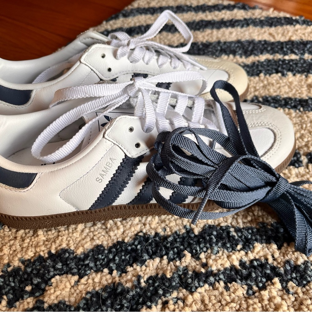 Adidas Samba Cloud White/Preloved Ink/Dash Gray size 4.5 US 6 EU 37-1/3 BNWOB! - Picture 7 of 8